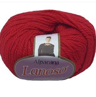 Пряжа Lanoso ALPACANA №3024 червоний, пряжа вовна, альпака з акрилом, для ручного в'язання спицями та гачком 3024 фото