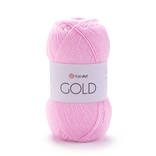 Пряжа YarnArt Gold №9356 розовый, пряжа акриловая с люрексом, для ручной вязки спицами и крючком 9356 фото