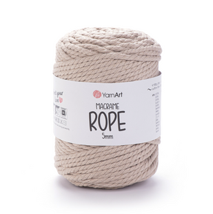 Пряжа Yarnart Macrame Rope 5 мм №753 бежевый, шнур для вязания макраме 753 фото