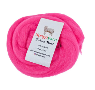 Вовна для валяння Spagoyarn FELT WOOL (Фелт Вул) № 87030 яскраво-рожевий (Пряжа 100% вовна, нитки для фелтингу) 87030 фото