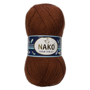 Пряжа Nako Mohair Delicate №13866 шоколад (полушерсть) 100 г, 500 м 13866 фото
