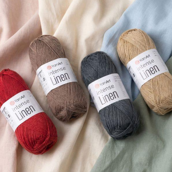 Пряжа YarnArt Intense Linen №4106 кораловий меланж, віскоза з льоном, для ручного в'язання спицями та гачком 4106 фото