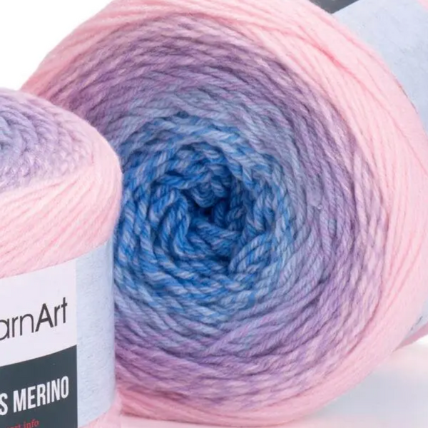 Пряжа YarnArt Flowers Merino №551 напіввовна, секційного фарбування для в'язання спицями та гачком 551 фото Пряжа YarnArt Flowers Merino №551 напіввовна, секційного фарбування для в'язання спицями та гачком 551 фото