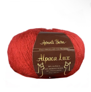 Пряжа Avanti Yarn Alpaca Lux №658 червоний, пряжа напіввовняна, для в'язання гачком и спицями 658 фото