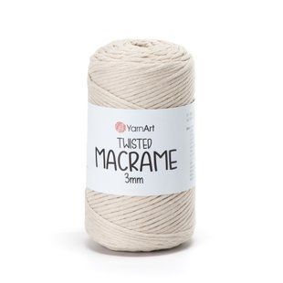 Пряжа Yarnart TWISTED MACRAME 3 мм №753 светло-бежевый, нитки для вязания макраме 753 фото