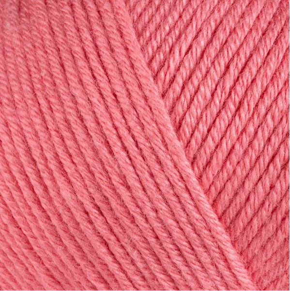Пряжа Gazzal Baby Cotton №3435 коралловый цвет, 165м/50гр, 60% хлопок, для ручной вязки спицами и крючком 3435 фото