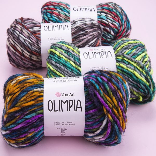 Пряжа YarnArt Olimpia №1400, полушерстяная, нитки для вязания спицами и крючком 1400 фото