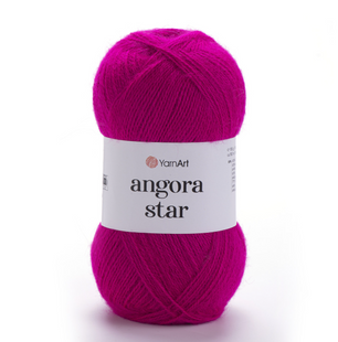 Пряжа YarnArt Angora Star №8041 малиновий неон - напіввовняна для в'язання спицями і гачком 8041 фото
