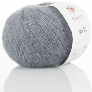 Пряжа Filamo ALPA SILK 25 №504 сірий, пряжа альпака з шовком, для ручного в'язання спицями та гачком 504 фото