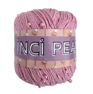 Пряжа Sultan INCI PEARL (Інсі Перл) №3404-1 світло-рожевий, пряжа бавовна з намистинами, нитки для в'язання гачком и спицями 3404-1 фото