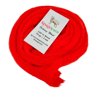 Вовна для валяння Spagoyarn FELT WOOL (Фелт Вул) № 87032 яскраво-червоний (Пряжа 100% вовна, нитки для фелтингу) 87032 фото