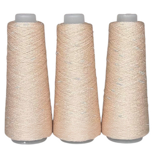 Пряжа Infinity Yarn VISCO KNOT №111 ніжний персик+мультіколор, пряжа з люрексом, для в'язання гачком и спицями 111 фото