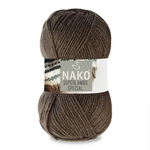 Пряжа Nako Superlambs Special №4932 коричневий (напіввовна) 100 г, 200 м 4932 фото
