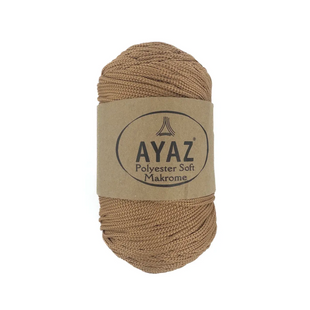 Пряжа Ayaz Polyester Soft Makrome (Аяз Софт Макроме) №1221 карамель, для сумок макраме та в'язання гачком 1221 фото