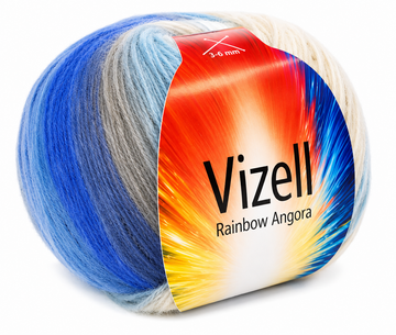 Пряжа Vizzel Rainbow Angora (альпака, мохер, мериносовая шерсть, акрил) 100 г, 550 м