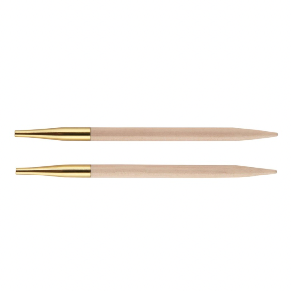 Короткие съемные спицы деревянные 8.5 см KnitPro Basix Birch Wood 4 мм 35655 фото