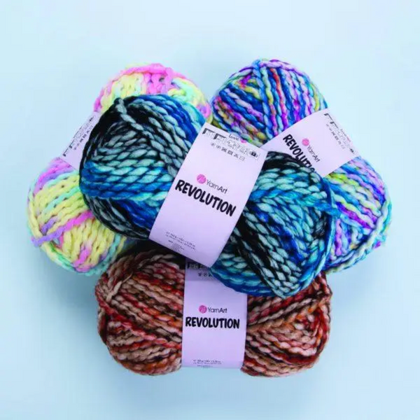 Пряжа YarnArt Revolution №1618, напіввовняна секційнного фарбування нитки для в'язання спицями та гачком 1618 фото Пряжа YarnArt Revolution №1618, напіввовняна секційнного фарбування нитки для в'язання спицями та гачком 1618 фото