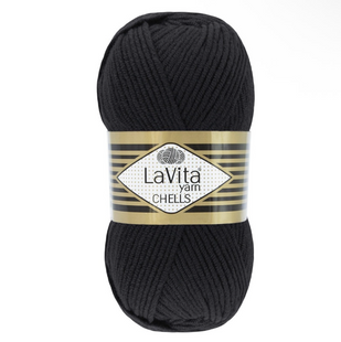 Пряжа LaVita Chells №9500 чорний (акрил) 100 г, 170 м 9500 фото