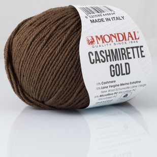 Пряжа Mondial Cashmirette Gold №339 табак (мериносовая шерсть, микрофибра, кашемир) 140 м, 50 г 339 фото