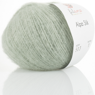 Пряжа Filamo ALPA SILK 25 №503 фісташка, пряжа альпака з шовком, для ручного в'язання спицями та гачком 503 фото