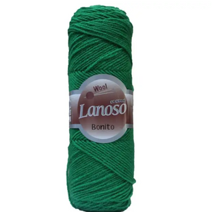 Пряжа Lanoso Bonito (Бонито) №920 зеленый, полушерстяная нитки для вязания спицами и крючком 920 фото