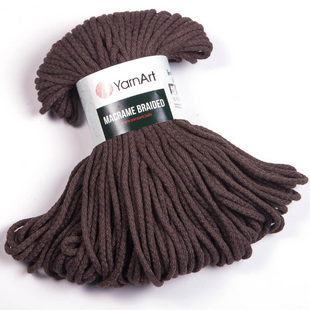 Пряжа Yarnart Macrame Braided №769 темно-коричневий, макраме для ручного в'язання спицями та гачком 769 фото