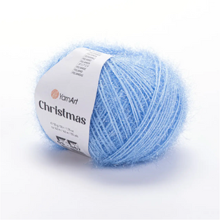 Пряжа Yarnart Christmas №03 блакитний - фантазійна, блискуча для в'язання спицями та гачком 03 фото