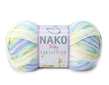 Пряжа Nako Bambino Marvel Petit (шерсть, акрил) 50г, 130м