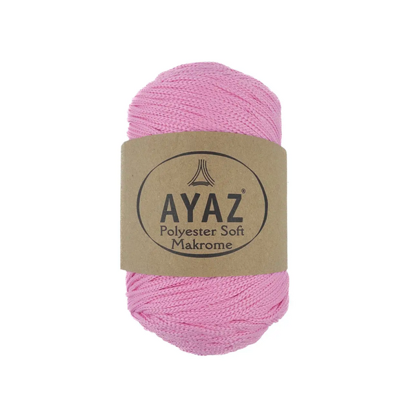 Пряжа Ayaz Polyester Soft Makrome (Аяз Софт Макроме) №1229 рожевий, для сумок макраме та в'язання гачком 1229 фото Пряжа Ayaz Polyester Soft Makrome (Аяз Софт Макроме) №1229 рожевий, для сумок макраме та в'язання гачком 1229 фото