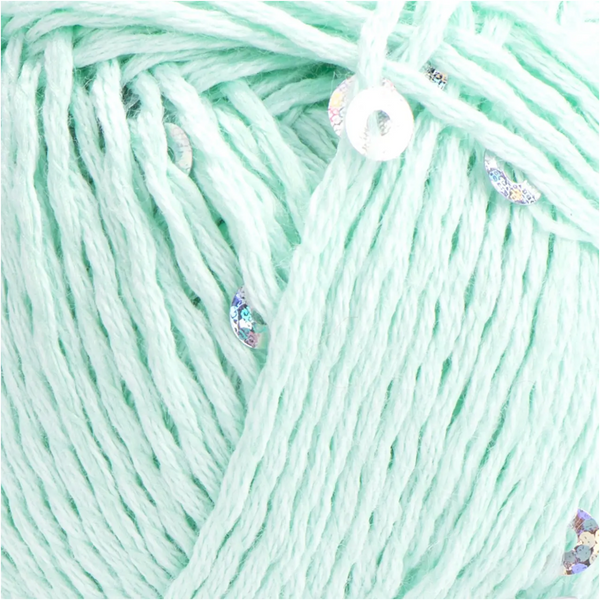 Пряжа Yarnart Cotton Gold Paillettes №7112 мята - хлопок с пайеткой для вязания спицами и крючком 7112 фото