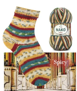 Пряжа Nako Boho Desen №82442 (шкарпеткова пряжа) 100 г, 400 м 82442 фото