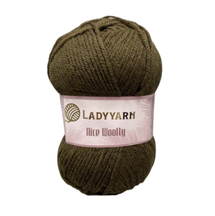 Пряжа Lady Yarn Nice Woolly №NW006 коричневий (напіввовна) 100 г, 200 м NW006 фото