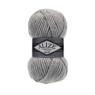 Пряжа Alize Superlana Maxi (Суперлана Макси) №208 светло-серый, нитки толстые для вязания 208 фото