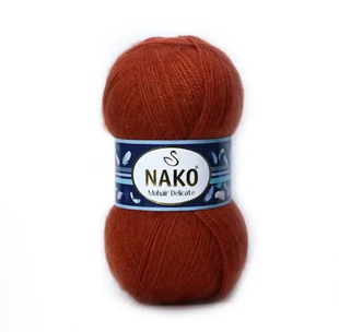 Пряжа Nako Mohair Delicate №999/6110 бордовый (полушерсть) 100 г, 500 м 999/6110 фото