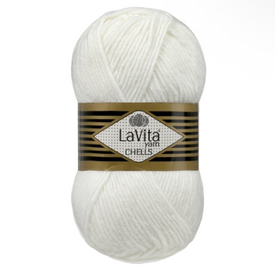 Пряжа LaVita Chells №9501 білий (акрил) 100 г, 170 м 9501 фото