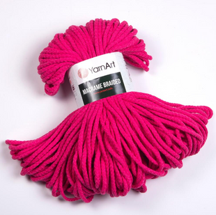 Пряжа Yarnart Macrame Braided №771 малиновий, макраме для ручного в'язання спицями та гачком 771 фото