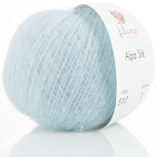 Пряжа Filamo ALPA SILK 25 №502 ніжно блакитний, пряжа альпака з шовком, для ручного в'язання спицями та гачком 502 фото