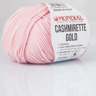 Пряжа Mondial Cashmirette Gold №595 нежно-розовый (мериносовая шерсть, микрофибра, кашемир) 140 м, 50 г 595 фото