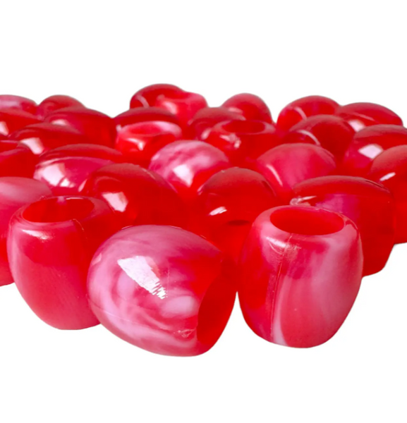 Намистини акрилові для рукоділля червоні 11*12 мм 657170 фото