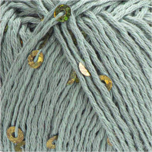 Пряжа Yarnart Cotton Gold Paillettes №7113 мята - хлопок с пайеткой для вязания спицами и крючком 7113 фото