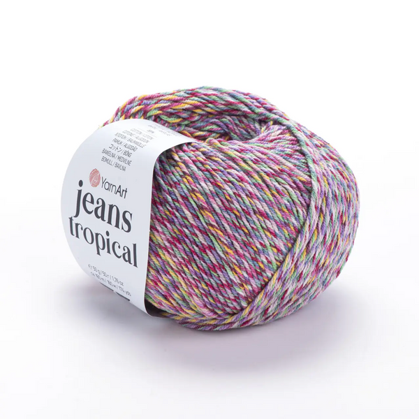 Пряжа Yarnart Jeans Tropical №621, напівбавовна, нитки для в'язання спицями та гачком 621 фото Пряжа Yarnart Jeans Tropical №621, напівбавовна, нитки для в'язання спицями та гачком 621 фото