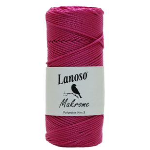 Пряжа Lanoso Macrame №346 малиновий, поліпропілен нитки для в'язання гачком 346 фото