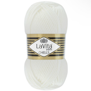 Пряжа LaVita Chells №9502 білий (акрил) 100 г, 170 м 9502 фото