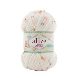 Пряжа Alize VELLUTO MINI COLORS №8110 пряжа велюр, нитки плюшеві для в'язання 8110 фото