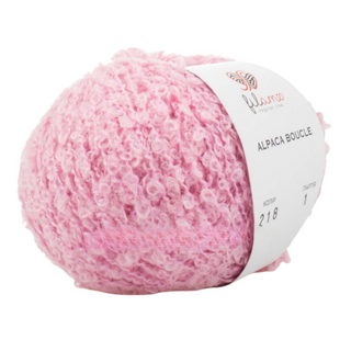 Пряжа Filamo Alpaca Boucle (Альпака Букле) №218 ніжно рожевий, напіввовняна нитки для в'язання спицями і гачком 218 фото