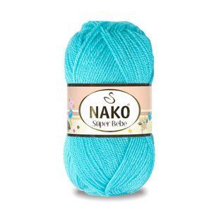 Пряжа Nako Super Bebe №3323 бірюзовий (акрил) 50 г, 180 м 3323 фото
