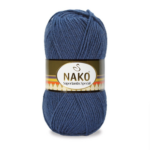Пряжа Nako Superlambs Special №13935 синий (полушерсть) 100 г, 200 м 13935 фото