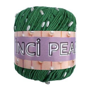 Пряжа Sultan INCI PEARL (Інсі Перл) №2802 зелений, пряжа бавовна з намистинами, нитки для в'язання гачком и спицями 2802 фото
