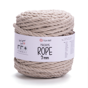 Пряжа YarnArt Macrame Rope 9 мм №753 бежевий шнур для макраме 753 фото