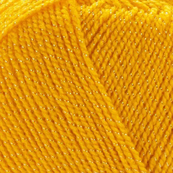 Пряжа YarnArt Gold №9047 желтый, акриловая с люрексом, нитки для вязания 9047 фото